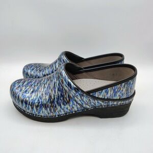 Dansko LT Pro Clogs Shoes 41 US 10.5-11 Patent Blue Waves Support Comfort